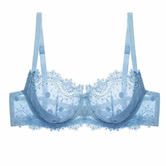 journelle Other - NWT Journelle Dita Von Teese Vedette Underwire Lace Sheer Bra Ice Blue 32D